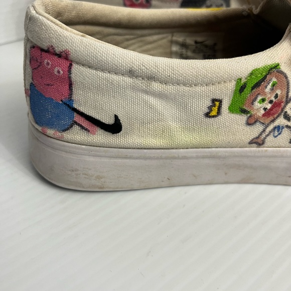 NIKE customized COURT LEGACY all white canvas slip ons size 11 - Picture 9 of 10